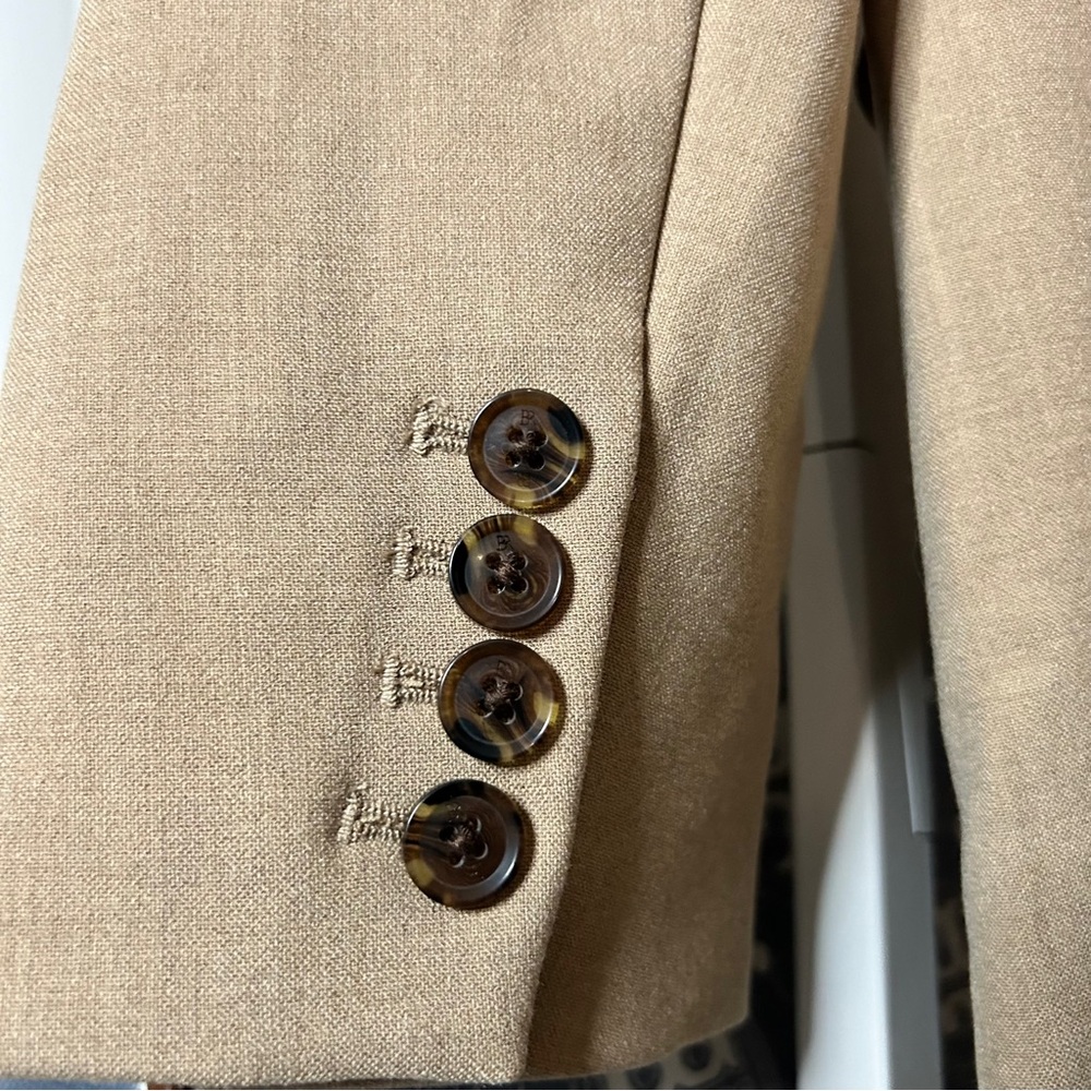Banana Republic Neutral Beige Linen-Blend Single-Button Blazer - Picture 5 of 12
